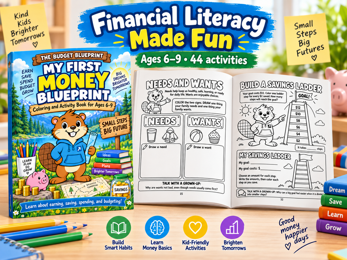 My First Money Blueprint: Coloring and Activity Book for Ages 6–9
