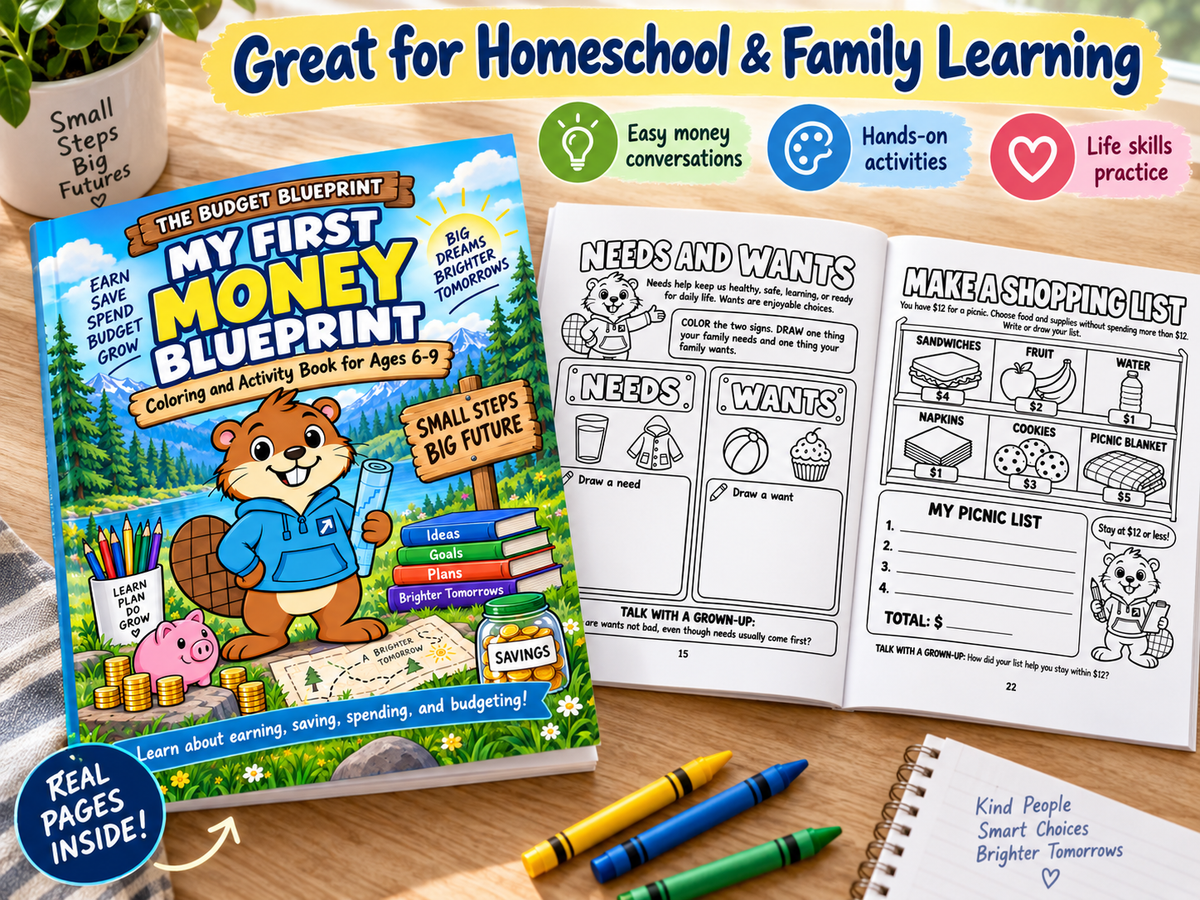 My First Money Blueprint: Coloring and Activity Book for Ages 6–9
