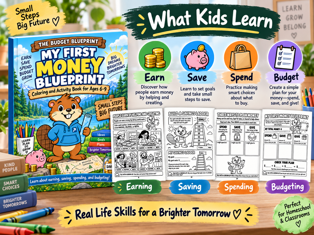 My First Money Blueprint: Coloring and Activity Book for Ages 6–9