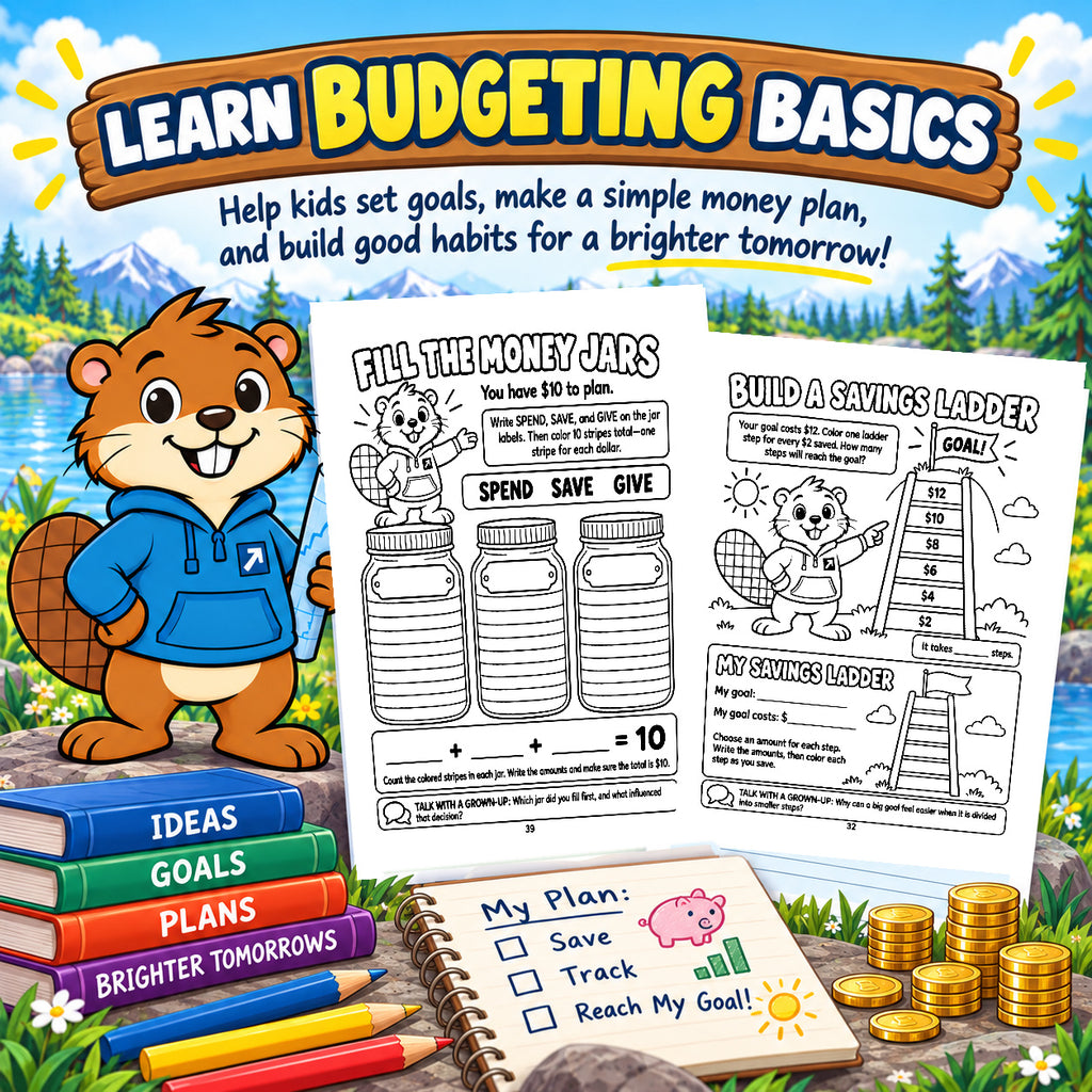Budgeting activities from My First Money Blueprint kids financial literacy book