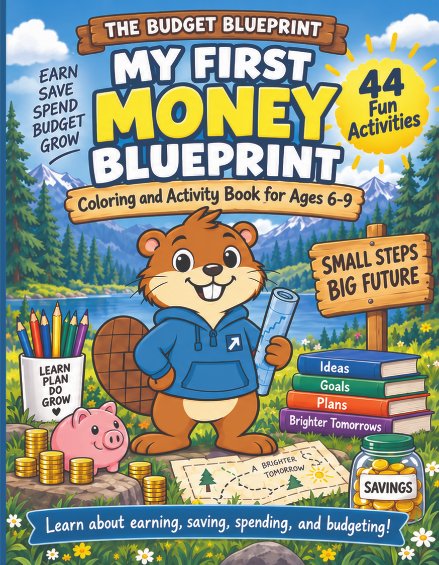 My First Money Blueprint financial literacy activity book for kids ages 6 to 9